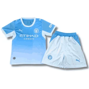 2026-27 Manchester City Home Jersey for Kids & Shorts—Mini Kit—Cheap Online Shopping
